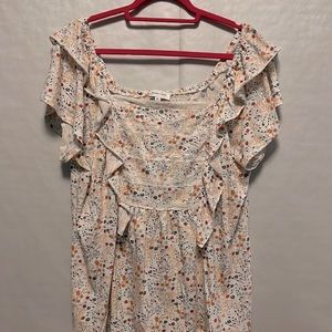 Grace & Lace ruffle and lace top, excellent condition.